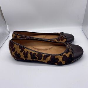 Nurture Leopard Print Calf Hair Leather Flats Size 7M